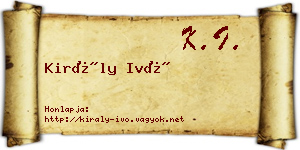 Király Ivó névjegykártya
