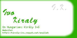 ivo kiraly business card